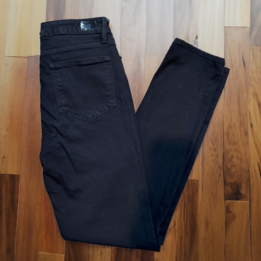 PAIGE Hoxton Skinny Women's Jeans Pants in Black Shadow Size 29 High Rise - Picture 7 of 12